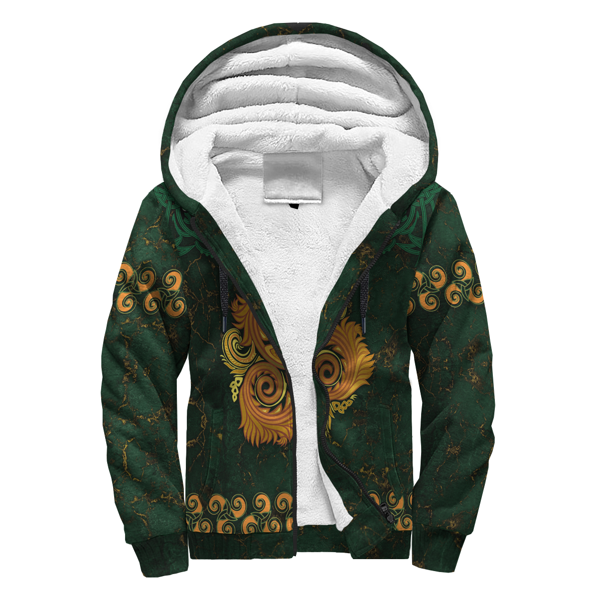 Celtic Disk Ornament Triple Spiral Sherpa Hoodie LT12 - Wonder Print Shop