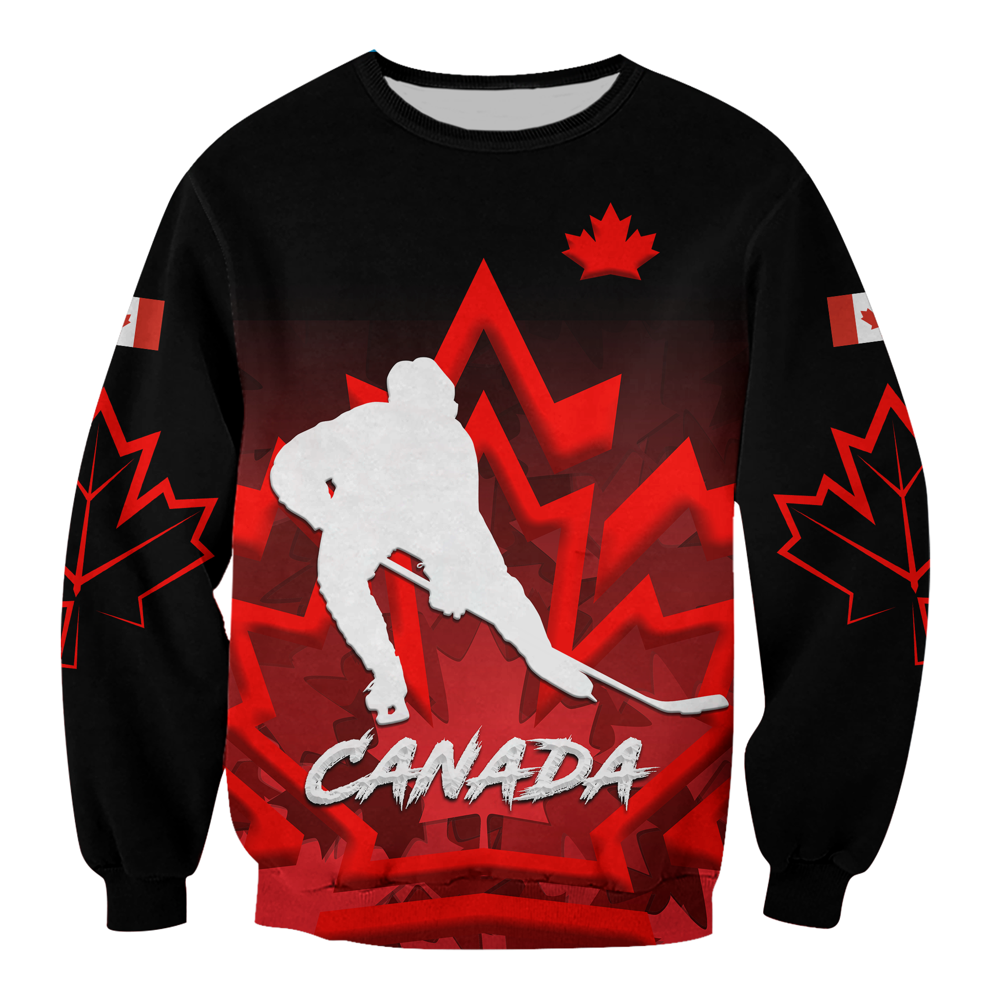 (Custom Personalised) Canada Hockey With Maple Leaf Sweatshirt LT12 - Wonder Print Shop