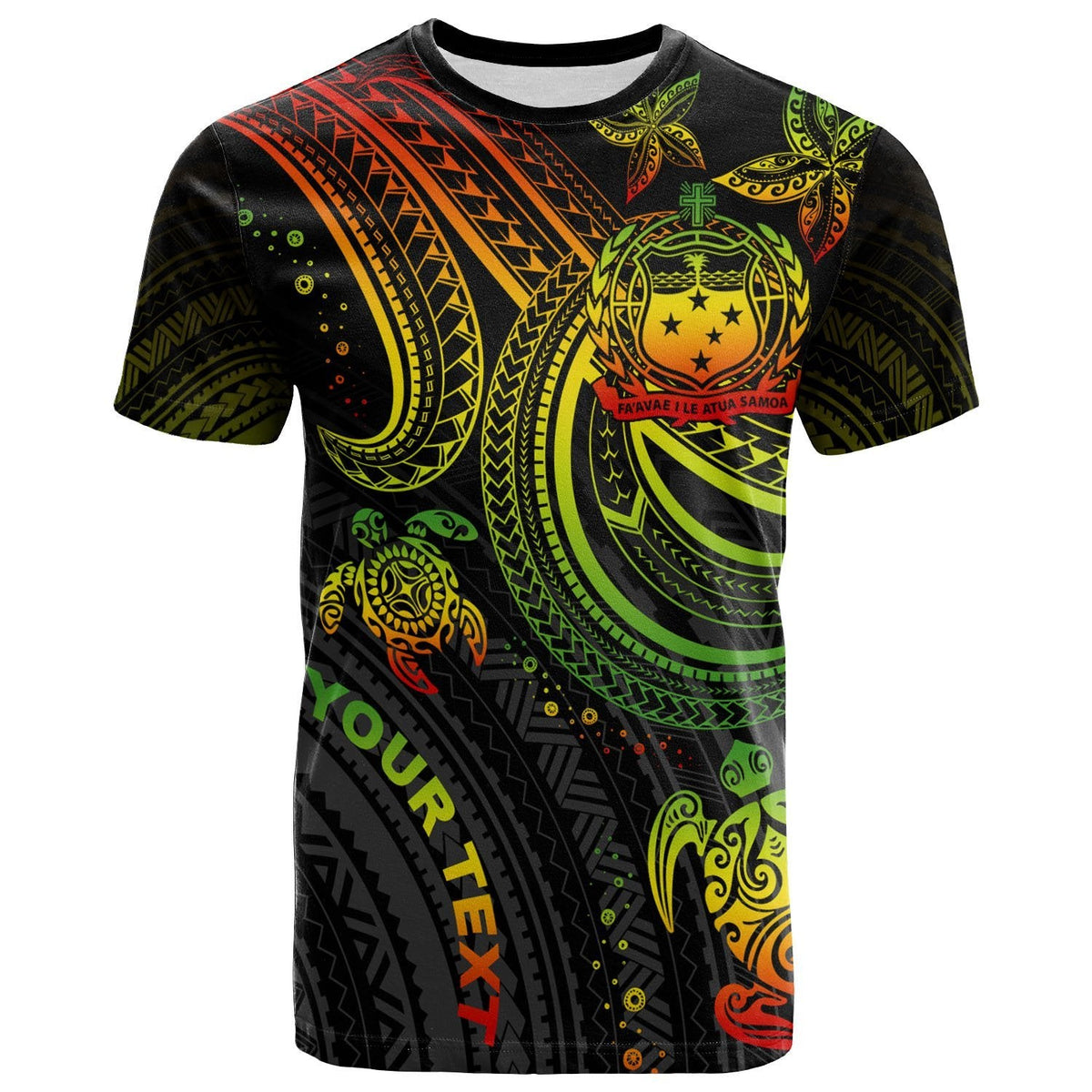 Custom Samoa T Shirt Reggae Turtle - Wonder Print Shop