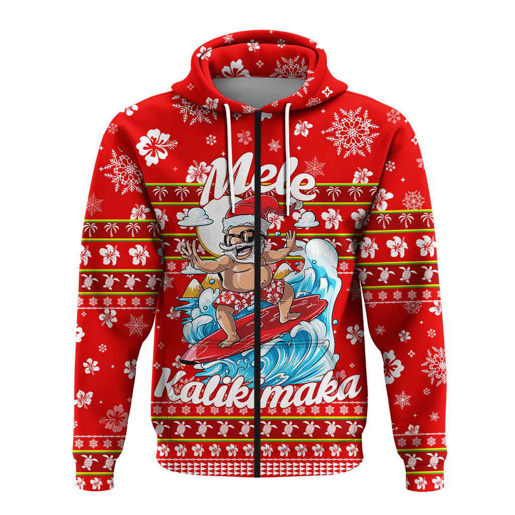 Custom Christmas Hawaii Santas Surf Mele Kalikimaka Hoodie LT2 - Wonder Print Shop