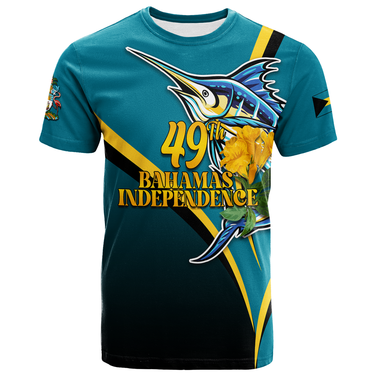 The Bahamas 49th Anniversary Independence Day Blue Marlin T Shirt LT12 - Wonder Print Shop