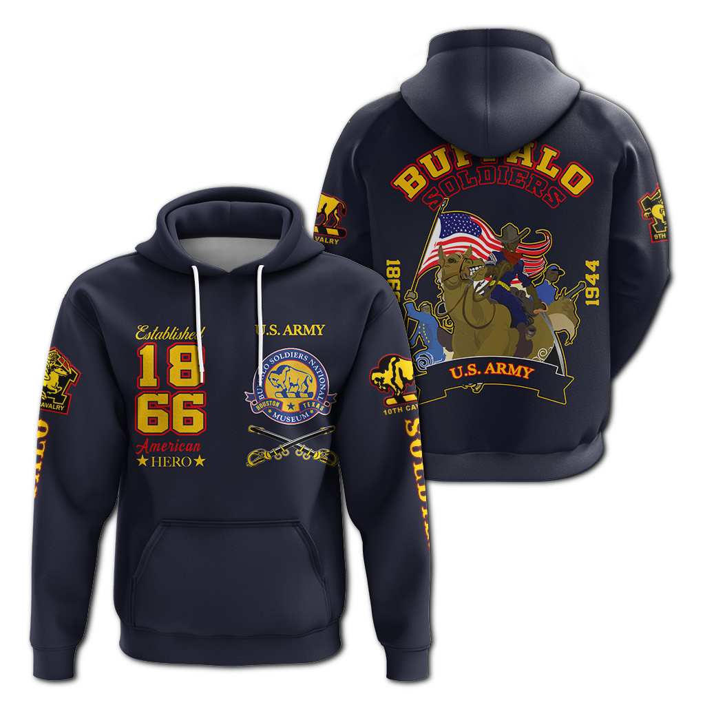 Big Boy Buffalo Soldiers Hoodie Blue LT12 - Wonder Print Shop
