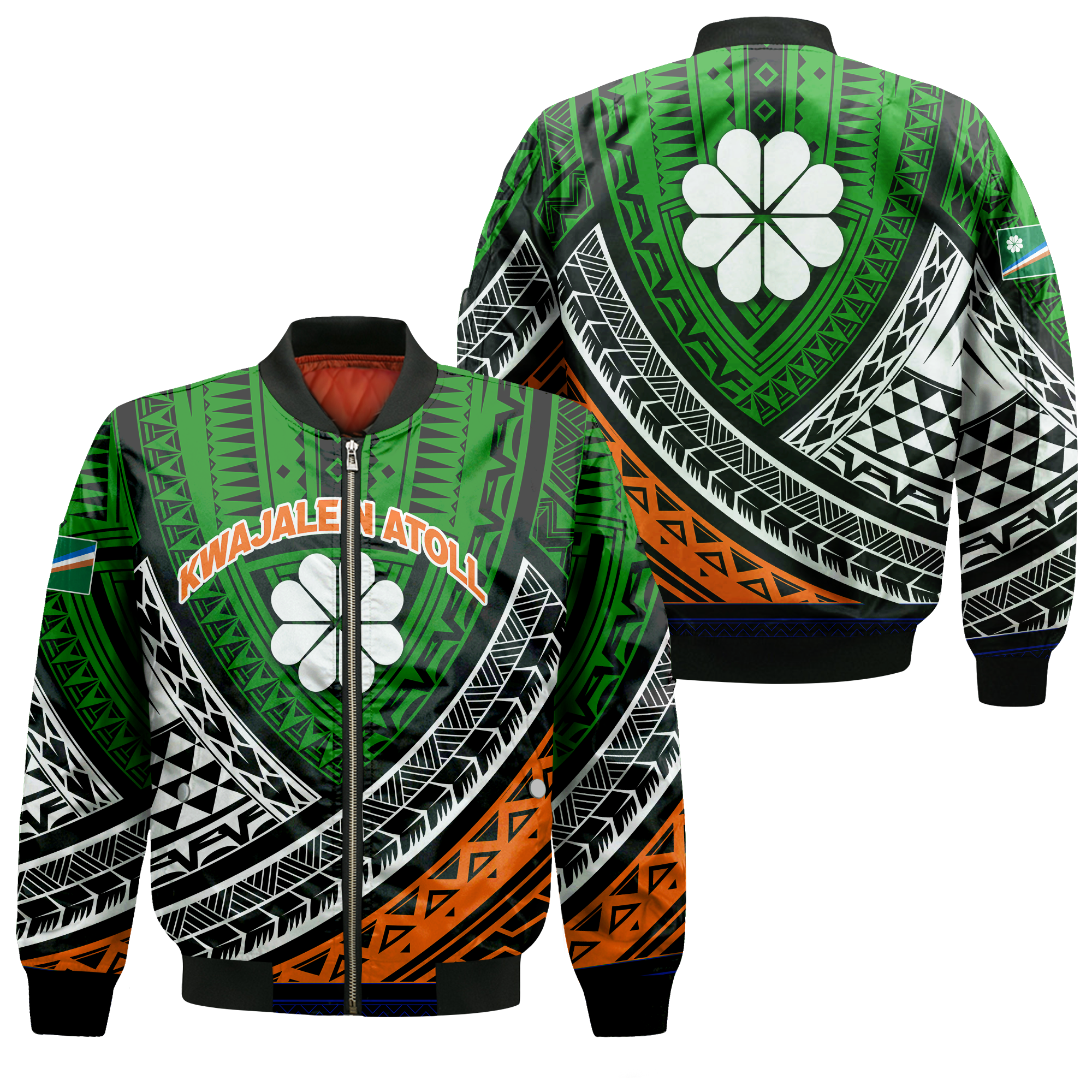 Kwajalein Atoll Tribal Pattern Bomber Jacket LT12 - Wonder Print Shop