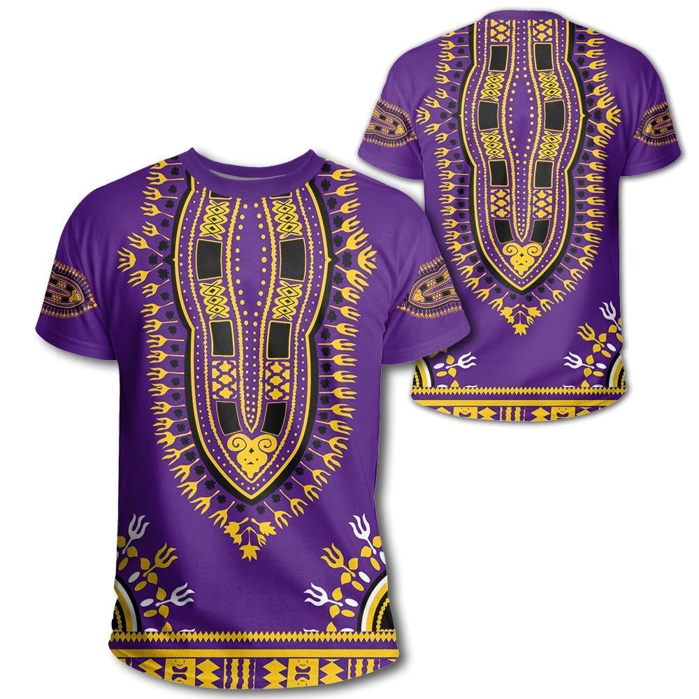 African T Shirt Dashiki Purple T Shirt - Wonder Print Shop
