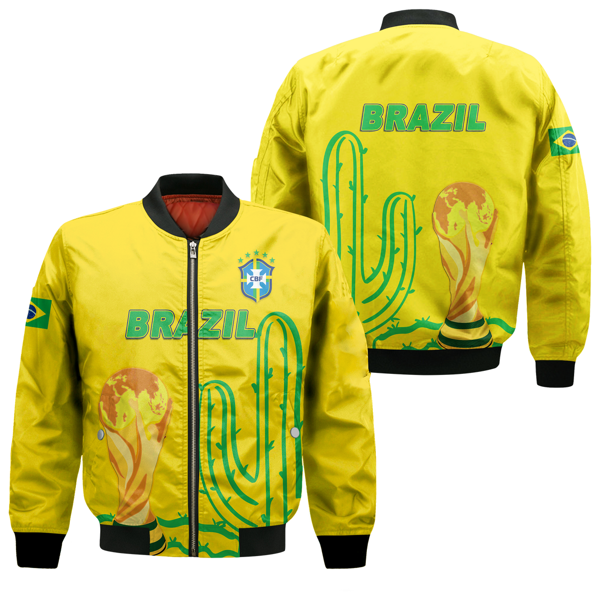 Brazil Champion Football World Cup 2022 Bomber Jacket - LT12 - Wonder Print Shop