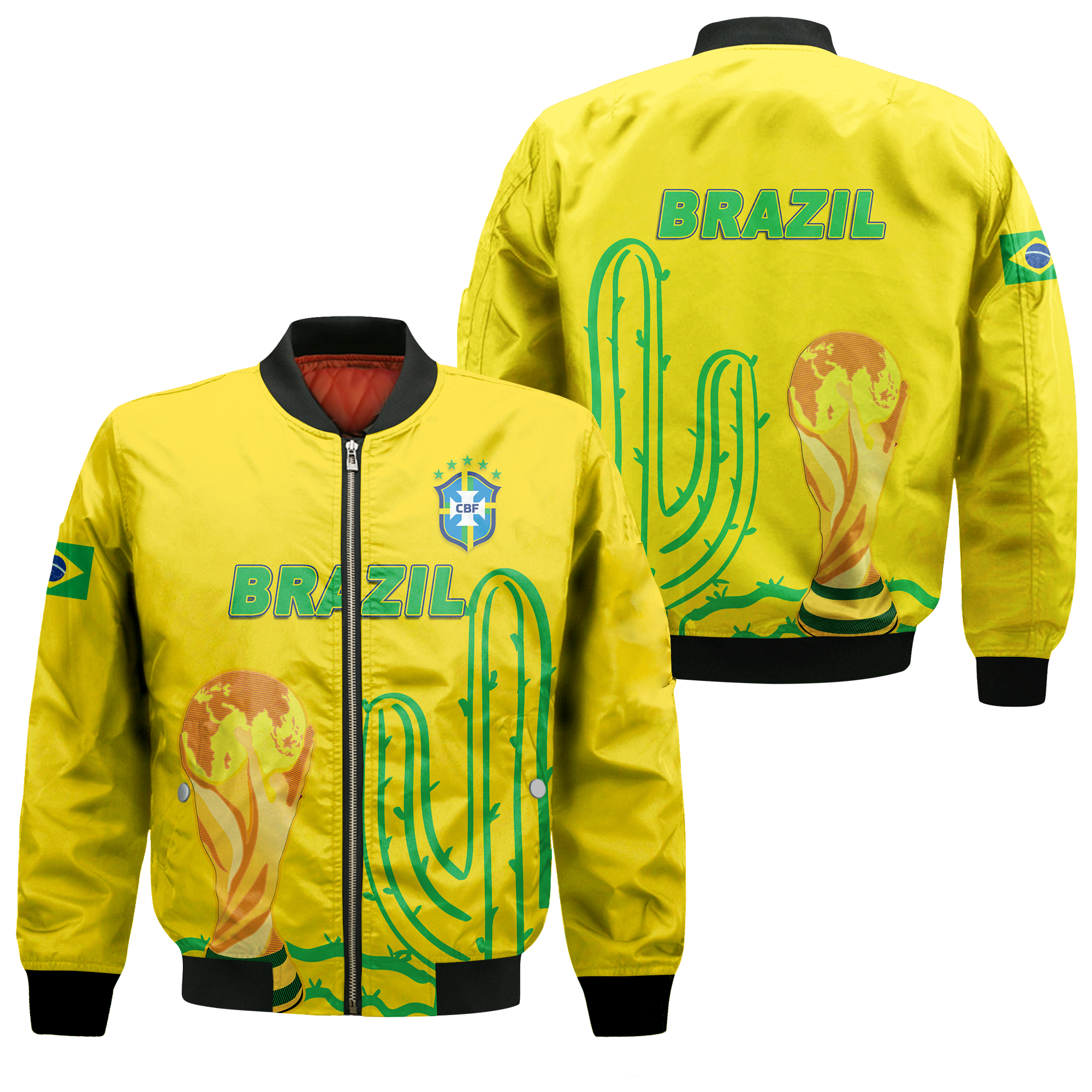 Brazil Champion Football World Cup 2022 Bomber Jacket - LT12 - Wonder Print Shop