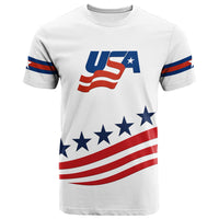 Custom USA Hockey Pride T Shirt LT12 - Wonder Print Shop