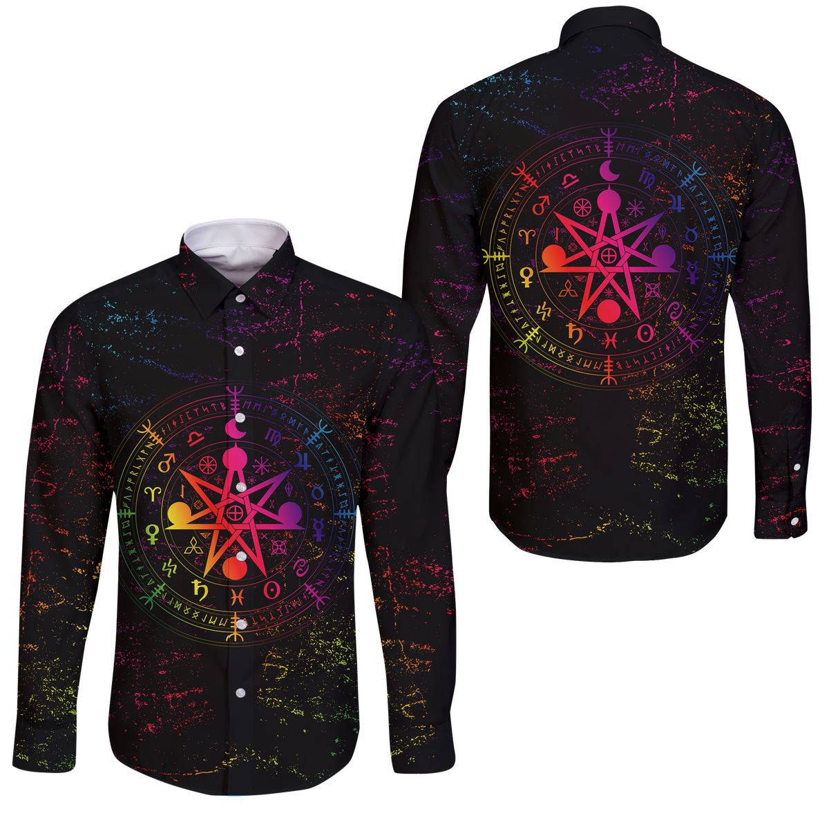 Mystic Wicca Long Sleeve Button Shirt LT12 - Wonder Print Shop