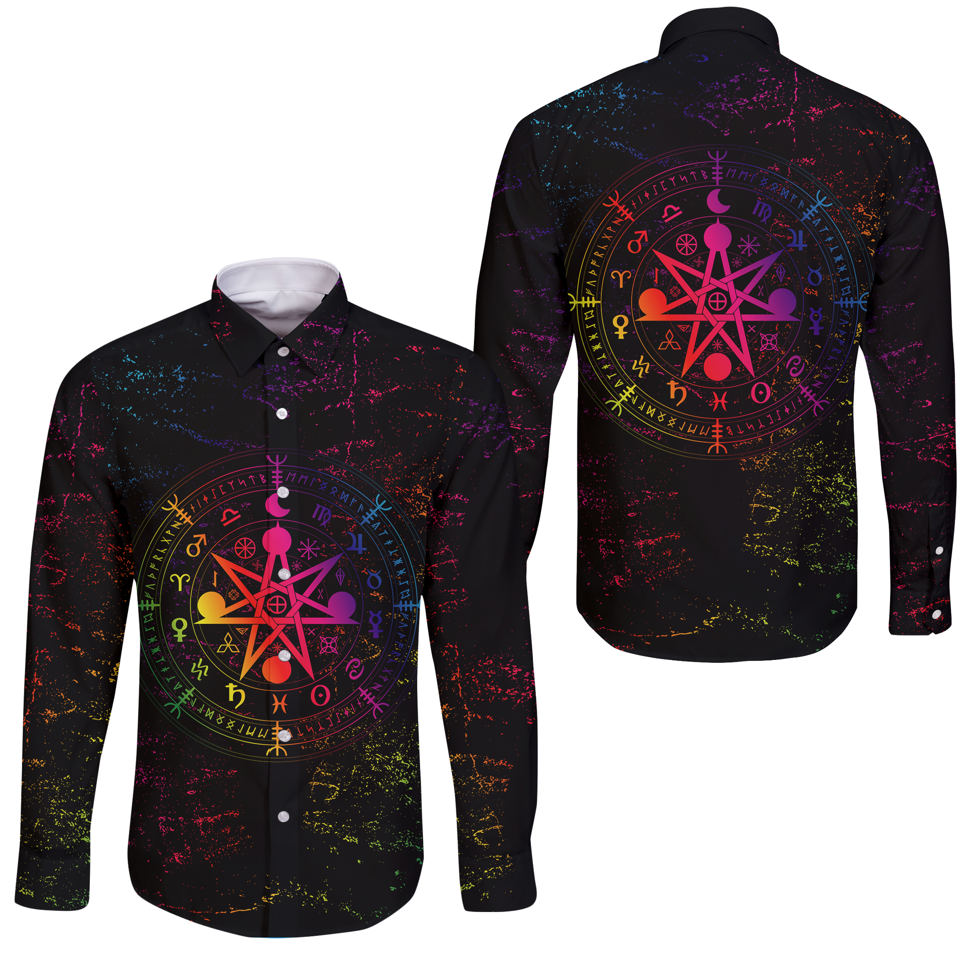 Mystic Wicca Long Sleeve Button Shirt LT12 - Wonder Print Shop