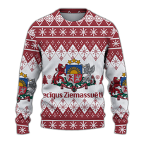 Latvia Christmas Priecigus Ziemassvetkus Ugly Pattern Sweatshirt - LT12 - Wonder Print Shop
