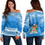 Bula Fiji Off Shoulder Sweater Tapa Pattern LT13 - Wonder Print Shop