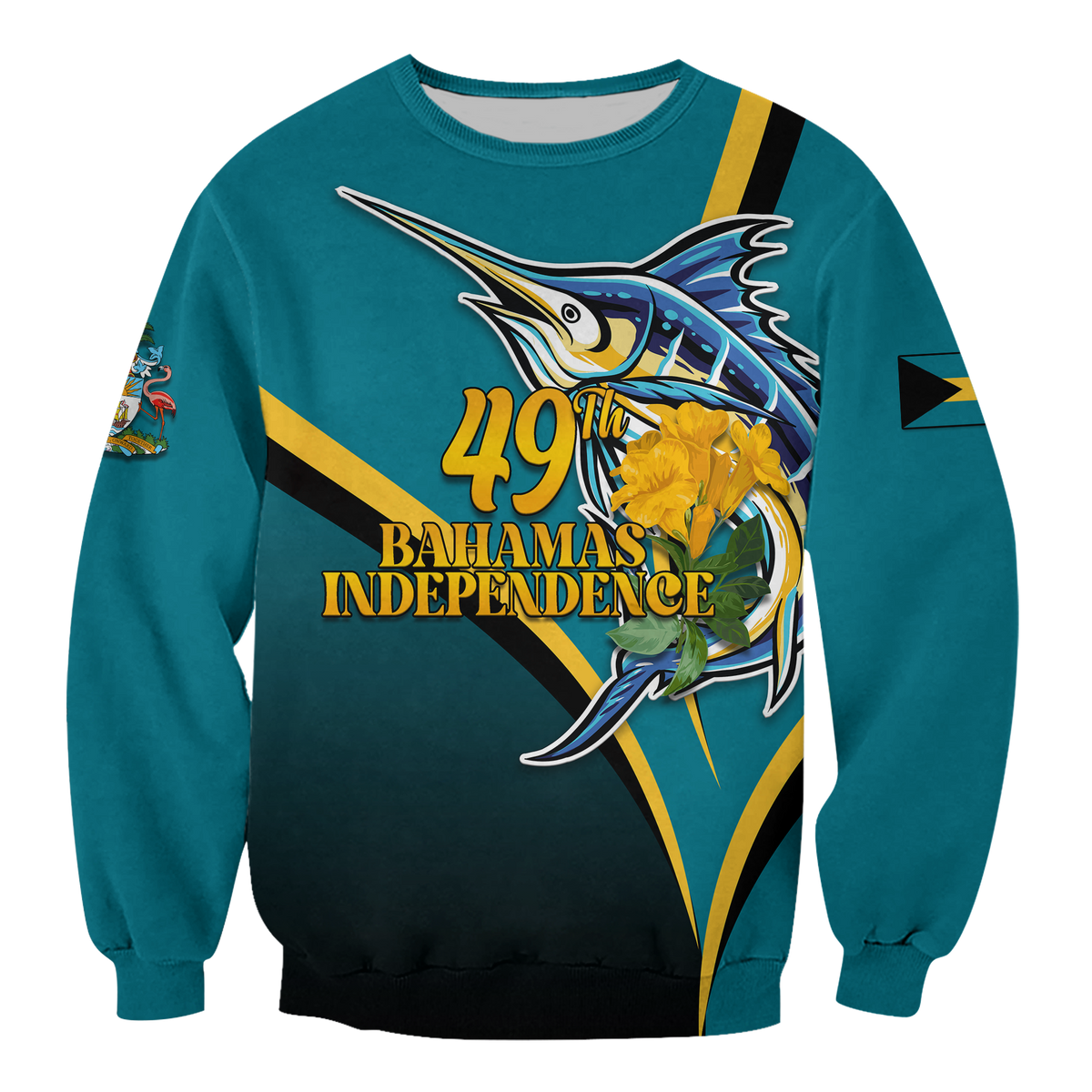 The Bahamas 49th Anniversary Independence Day Blue Marlin Sweatshirt LT12 - Wonder Print Shop