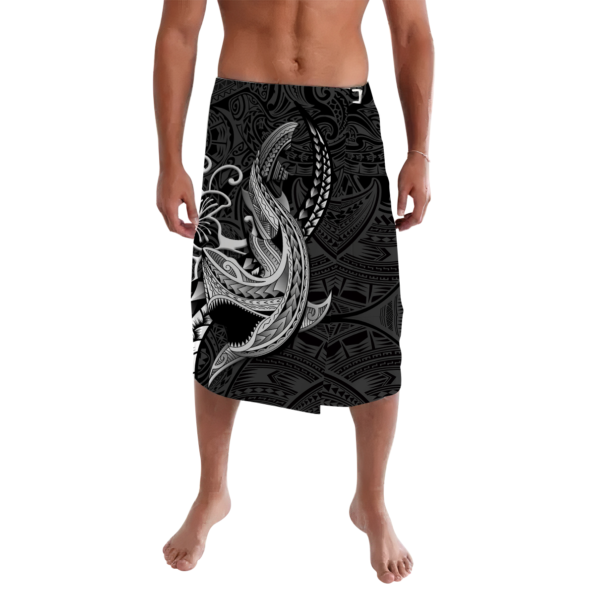 Polynesian Shark Tattoo Hawaii Tribal Lavalava LT12 - Wonder Print Shop