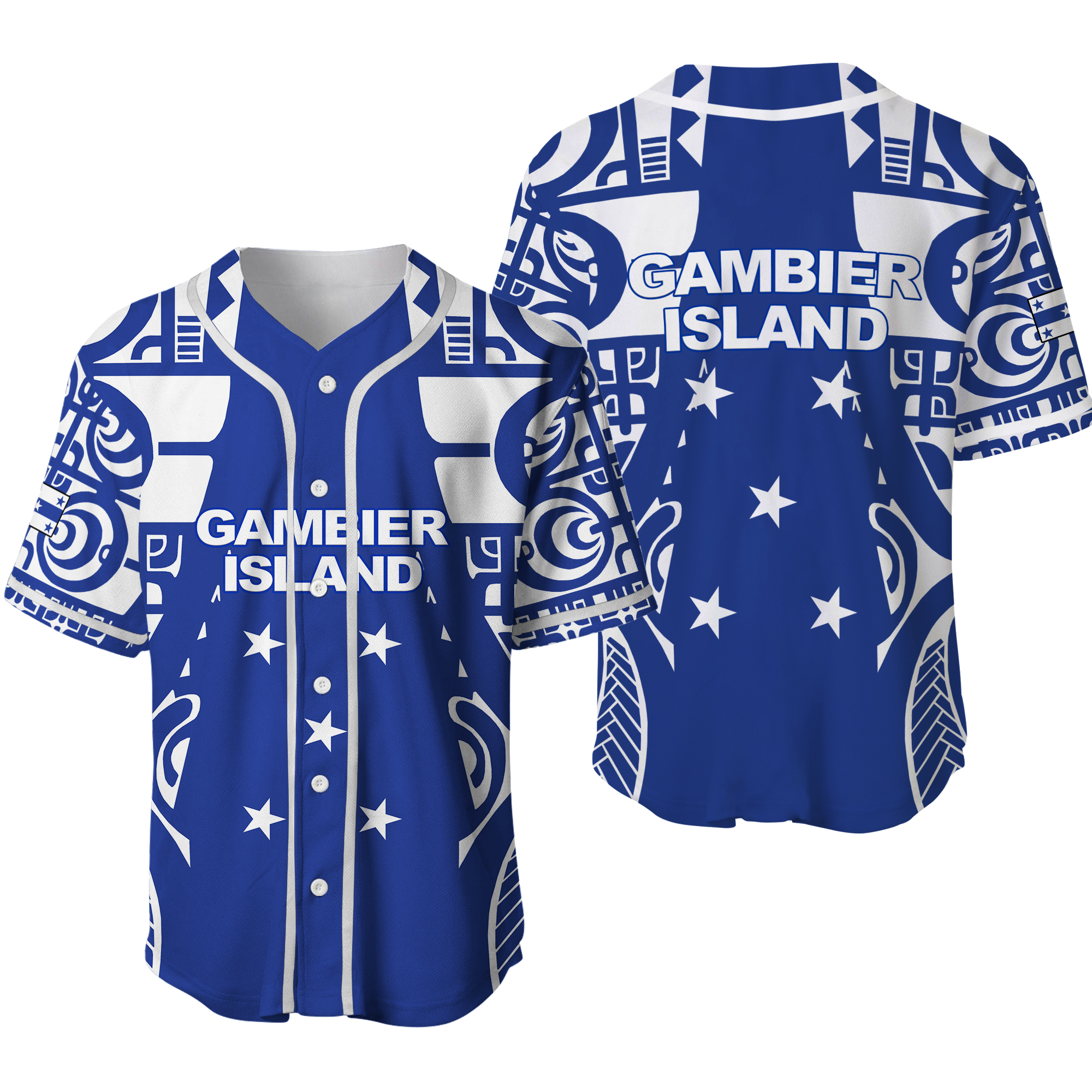 Gambier Islands Tribal Baseball Jersey LT12 - Wonder Print Shop