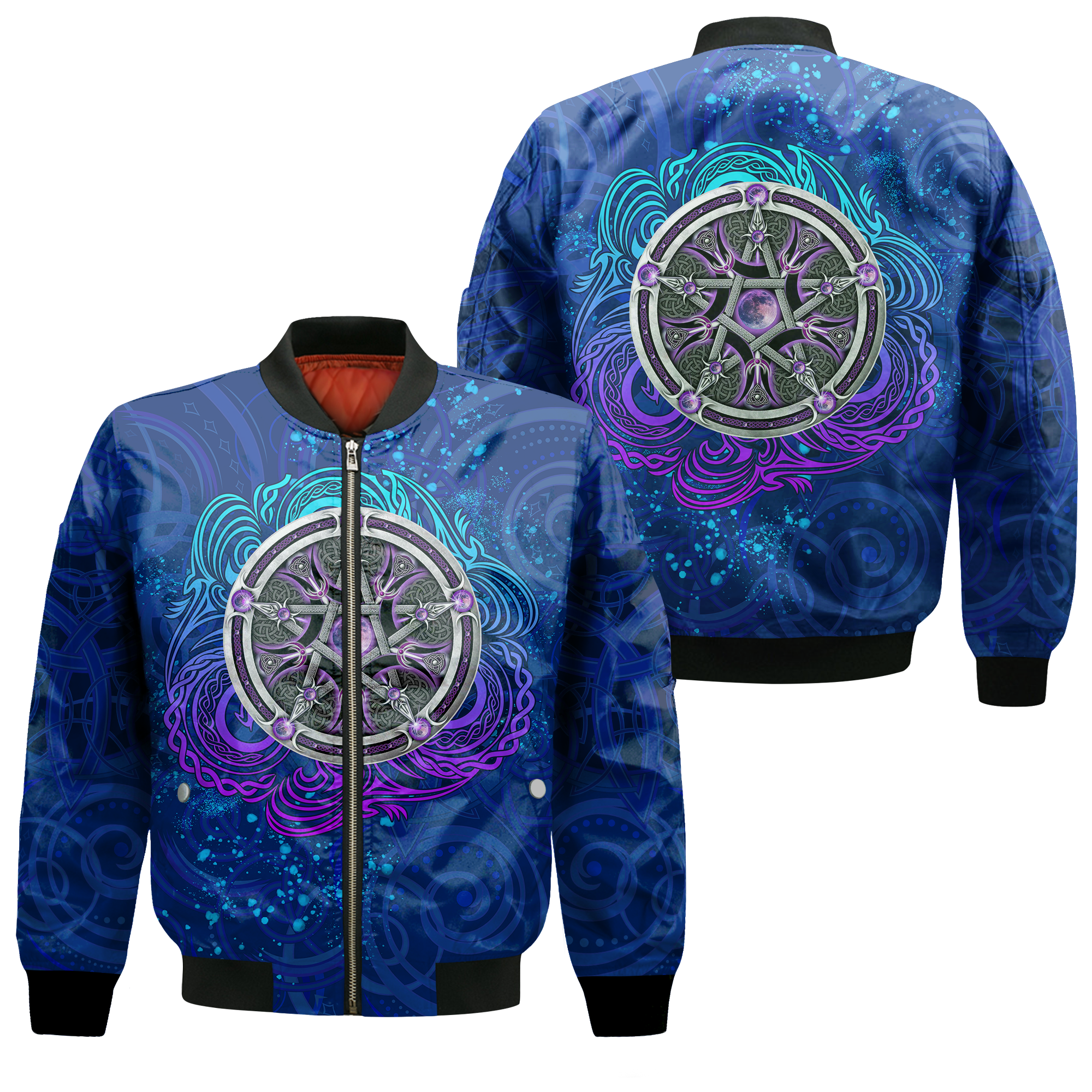 Celtic Pentagram With Triskele Bomber Jacket LT12 - Wonder Print Shop