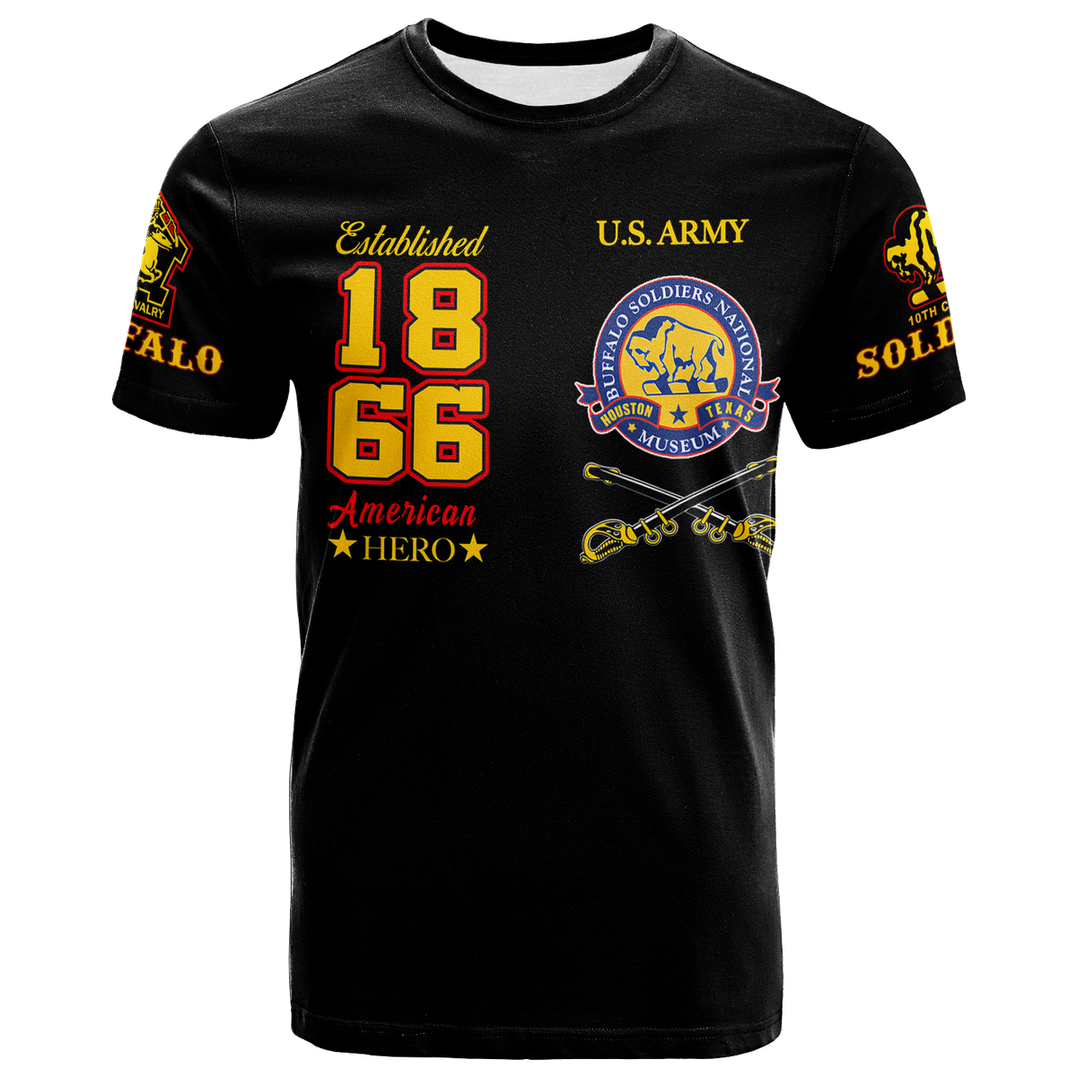 Big Boy Buffalo Soldiers T Shirt Black LT12 - Wonder Print Shop