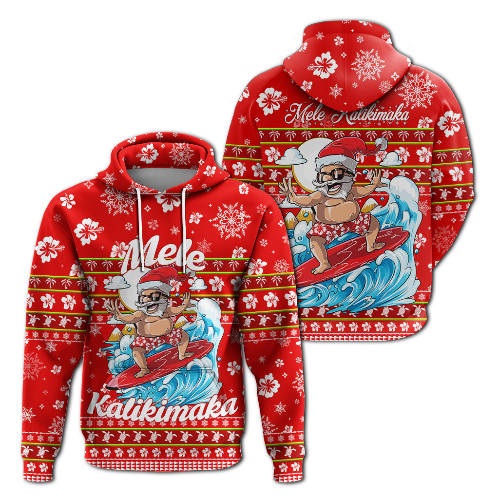 Hawaii Christmas Santas Surf Mele Kalikimaka Hoodie LT2 - Wonder Print Shop