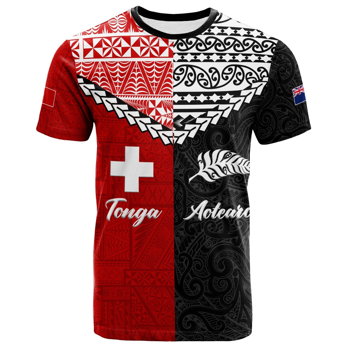 Tonga Combine New Zealand Maori Aotearoa Heritage T Shirt LT12 - Wonder Print Shop