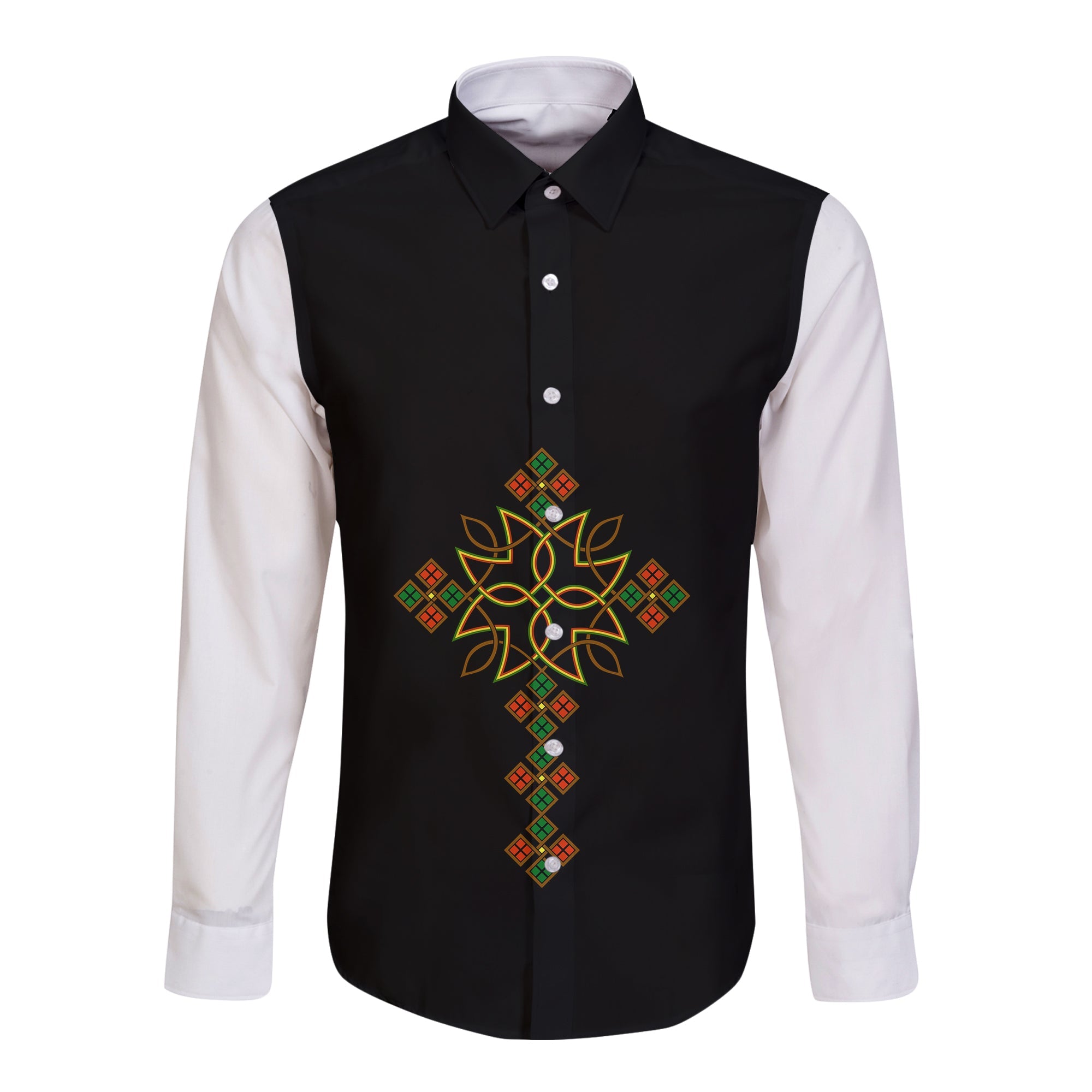 Ethiopia Long Sleeve Button Shirt Version Map LT13 - Wonder Print Shop