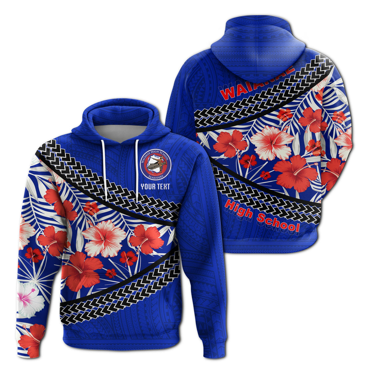 Custom Waianae High School Hoodie Hawaiian Hibiscus Flowers LT20 - Wonder Print Shop