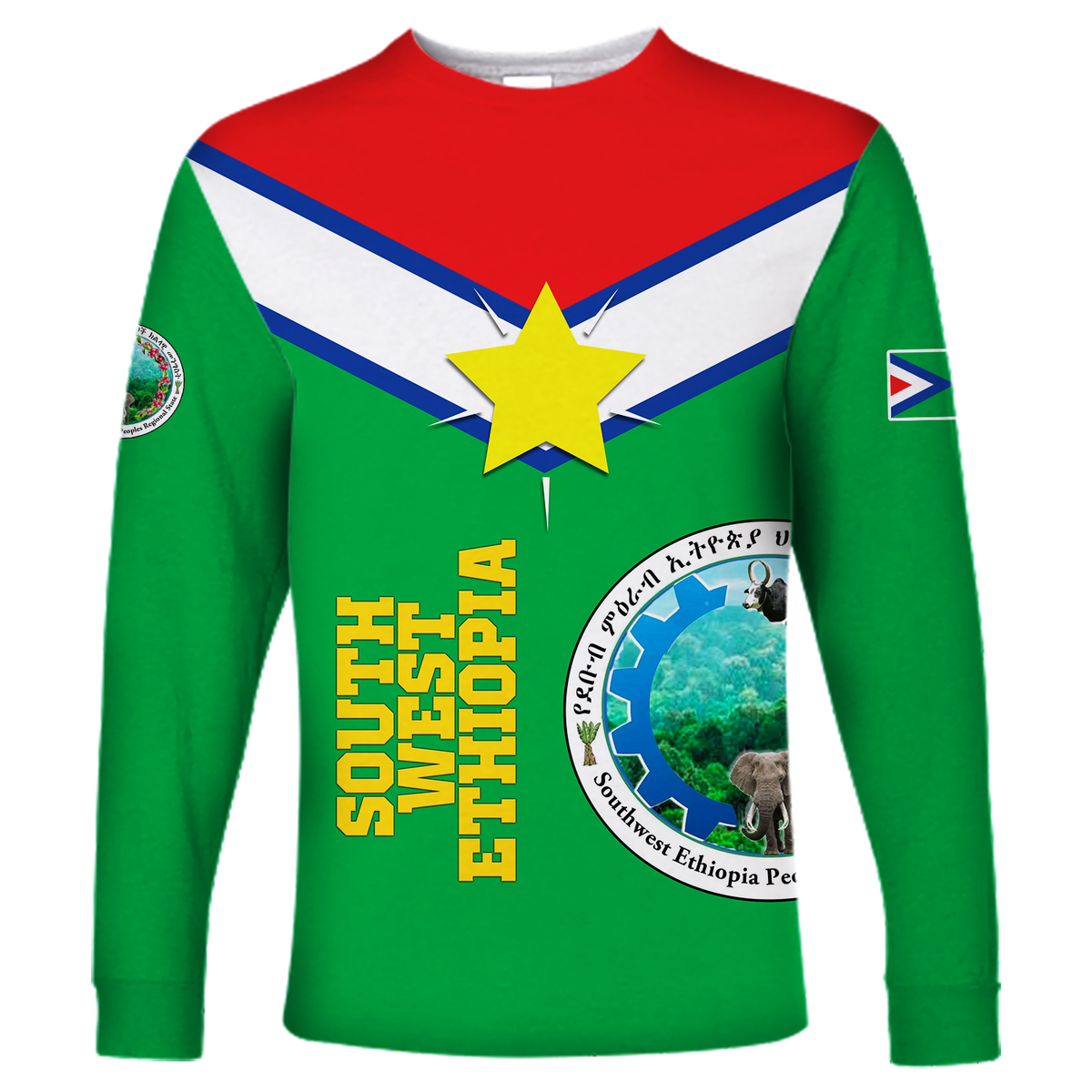 South West Ethiopia Pride Long Sleeve Shirt LT12 - Wonder Print Shop