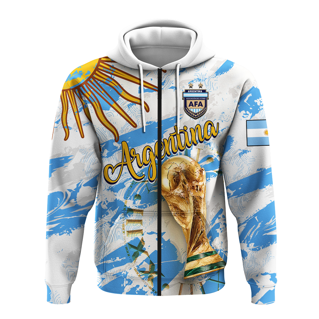Custom Argentina Football 2022 Hoodie LT2 - Wonder Print Shop