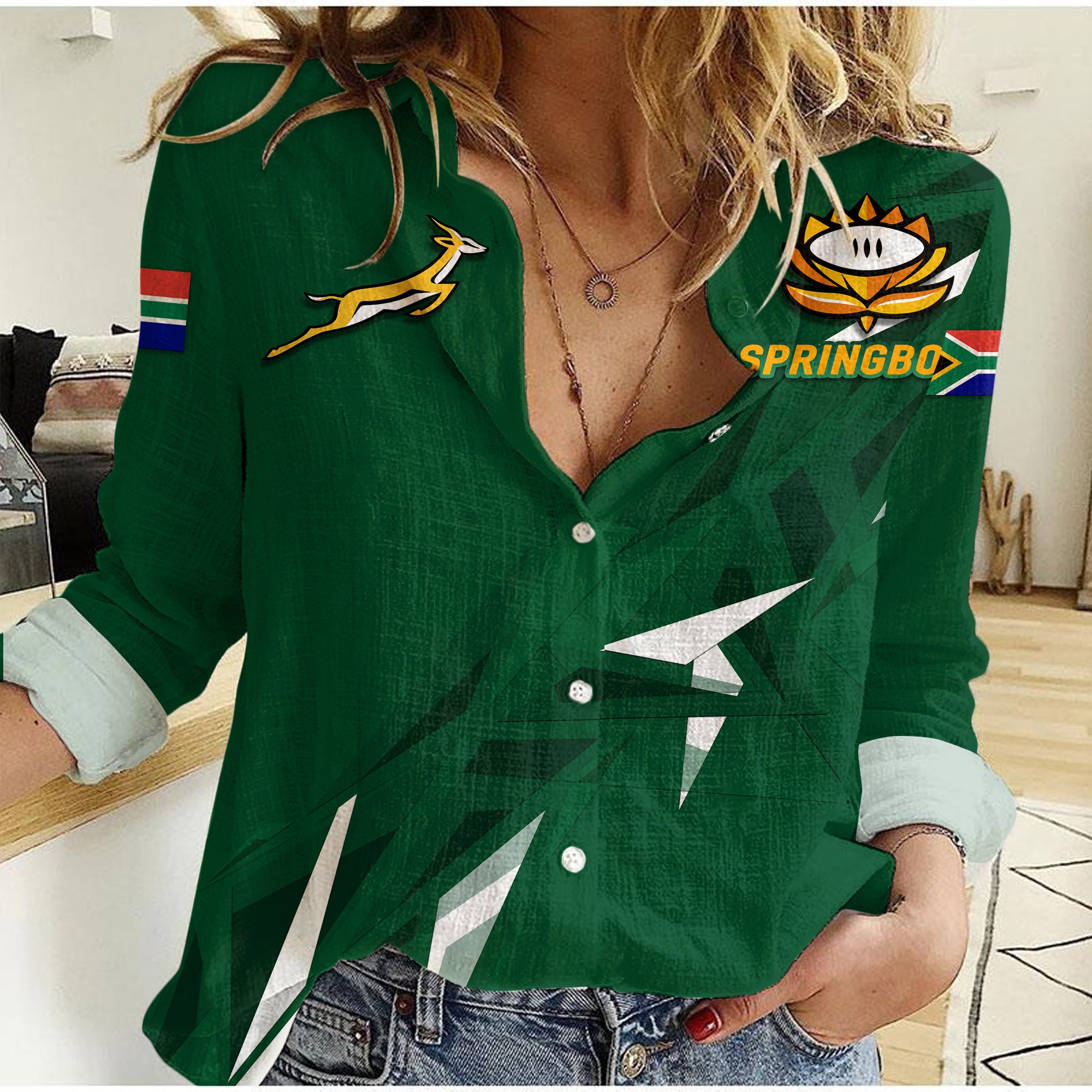 South Africa Springboks 2022 Legend Women Casual Shirt - LT12