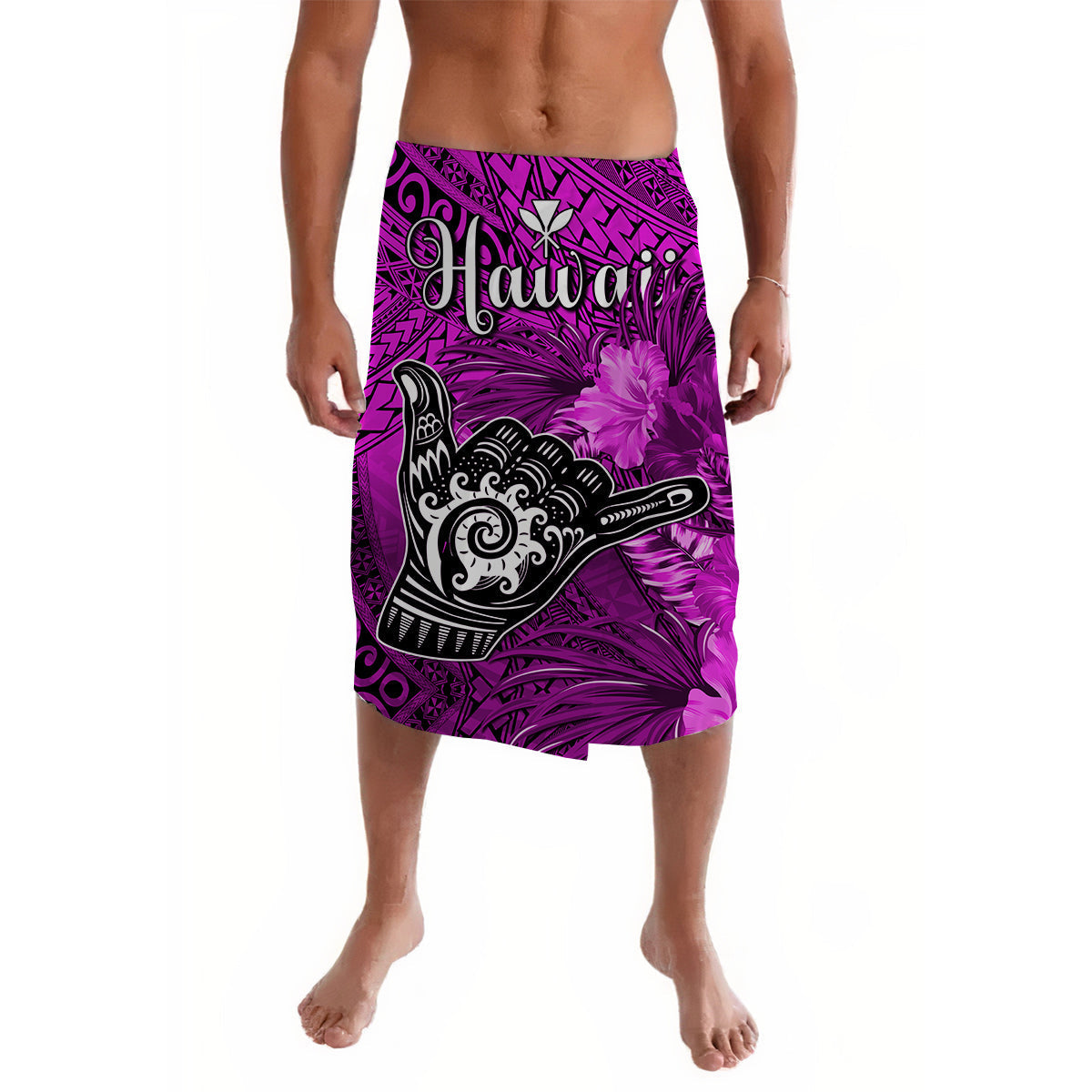 The Shaka Hawaii Lavalava Tropical Flowers Purple Version LT13 - Wonder Print Shop