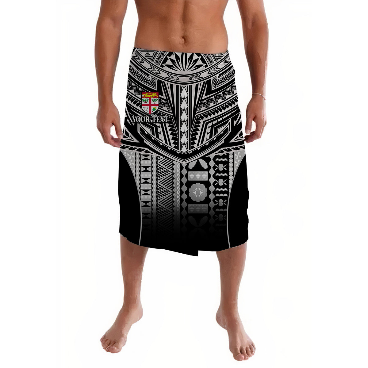 Custom Personalised Fiji Faithful Lavalava Version Black LT13 - Wonder Print Shop
