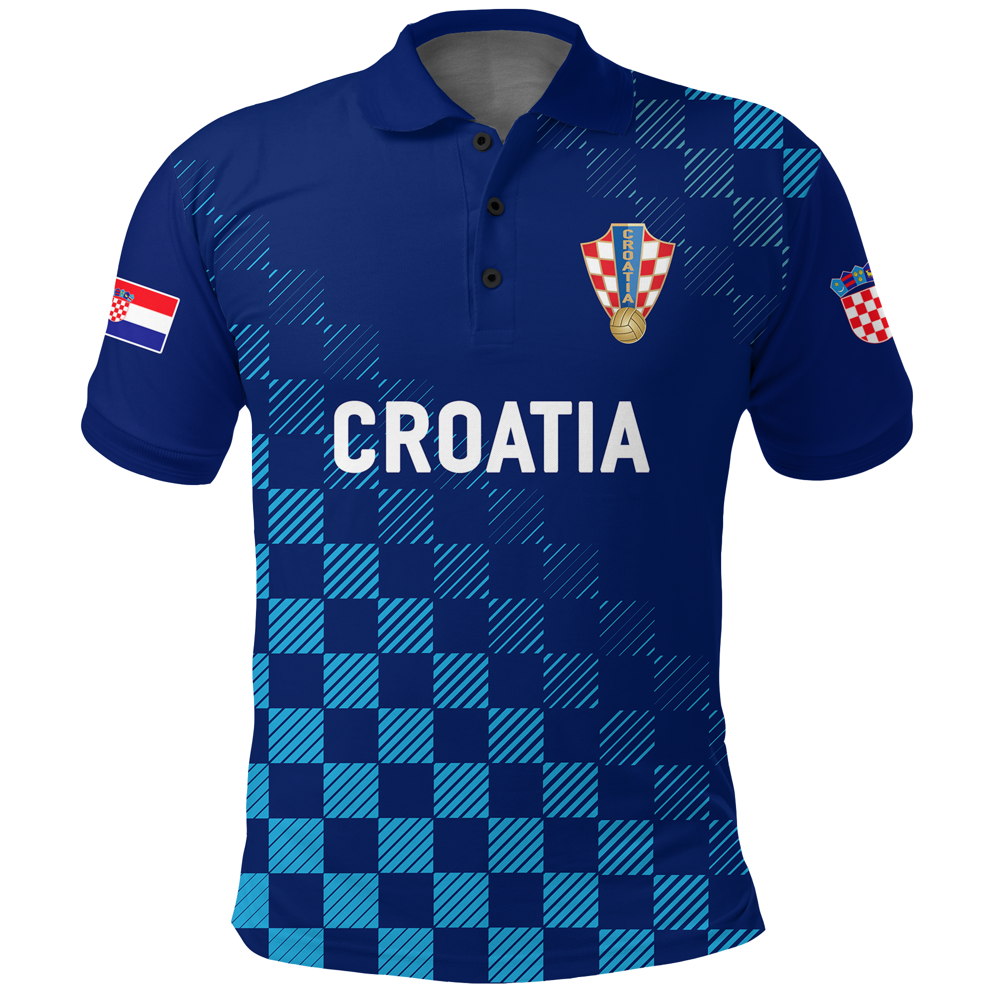 Croatia Polo Shirt Football 2022 Champions Pride Blue LT12 - Wonder Print Shop
