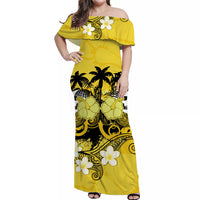 hawaii-skull-off-shoulder-long-dress-mysterious-polynesia-and-yellow-flowers