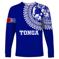 Tonga Long Sleeve Shirt Tongan Blue Turtle LT12 - Wonder Print Shop