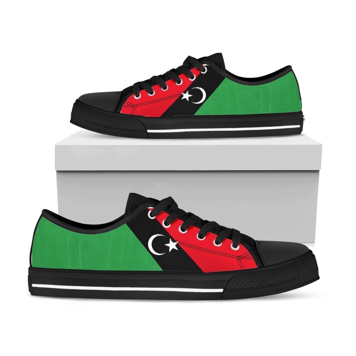 african-footwear-libya-flag-low-top-shoe