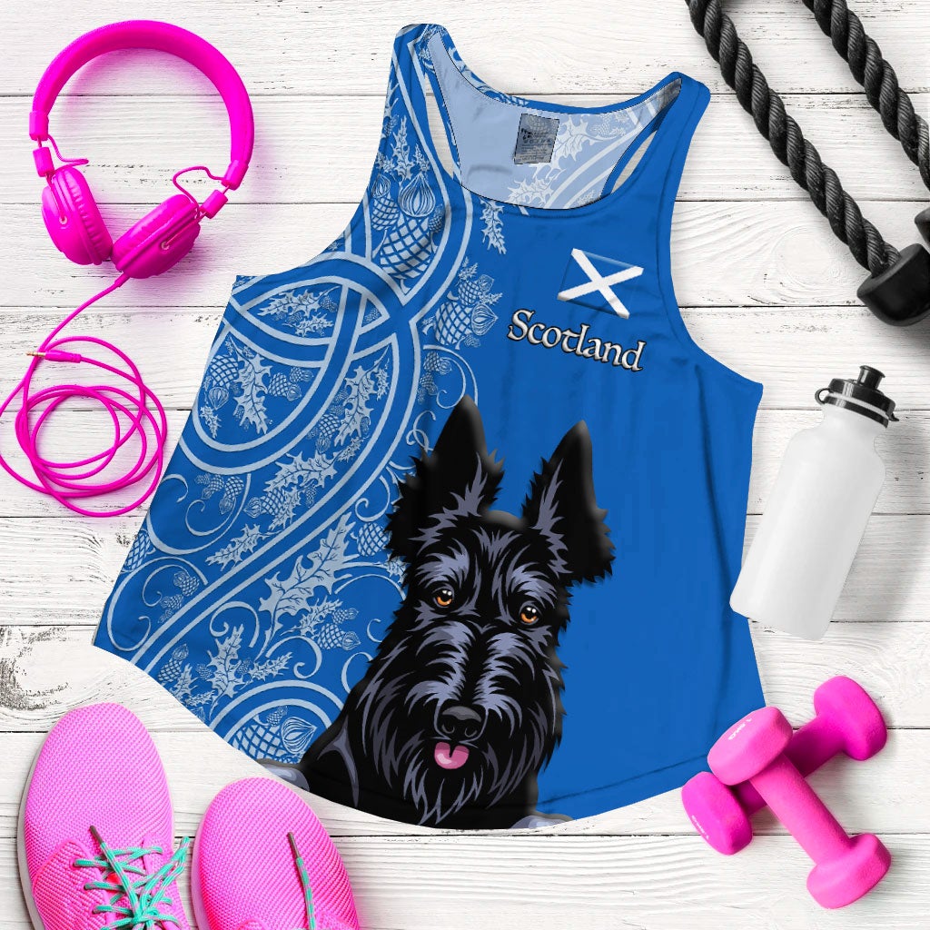 Scottish Terrier With Thistle Women Tank Top LT12 - Wonder Print Shop