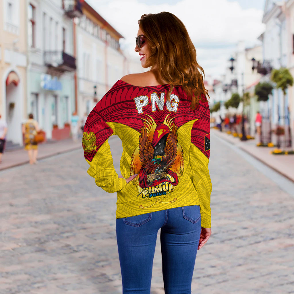Papua New Guinea Rugby Kumul Pride Women Off Shoulder Sweater LT2 - Wonder Print Shop