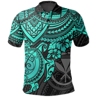Hawaii Polynesian Polo Shirt, Turtle Hibiscus Golf Shirt - Wonder Print Shop