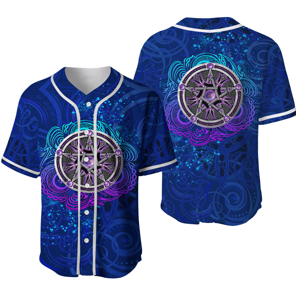 Celtic Pentagram With Triskele Baseball Jersey LT12 - Wonder Print Shop