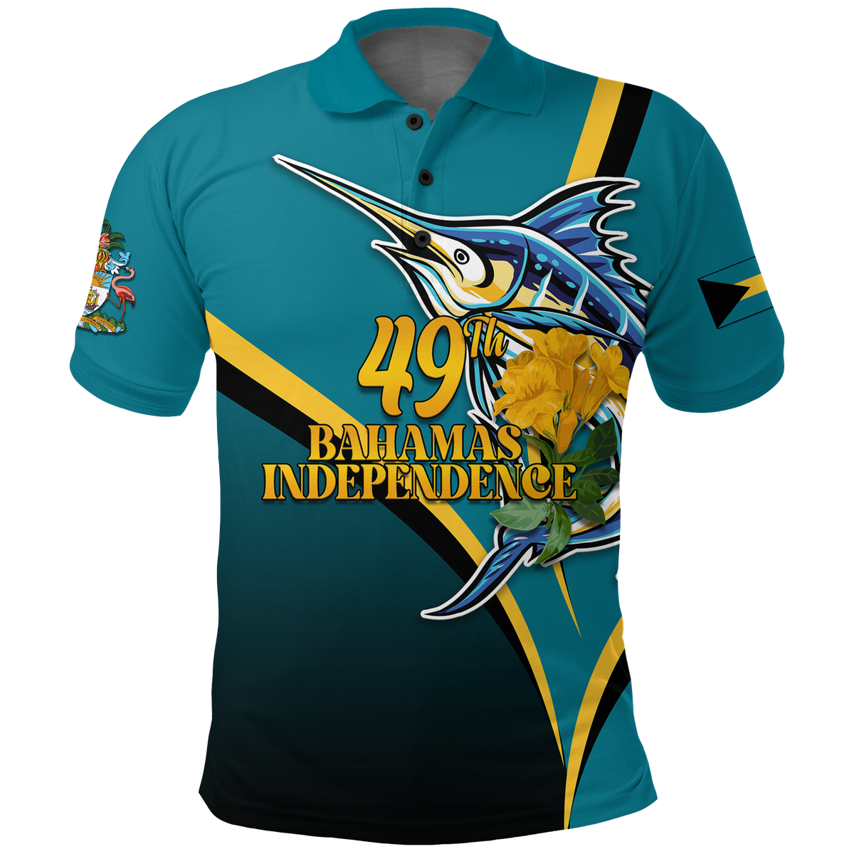 The Bahamas 49th Anniversary Independence Day Blue Marlin Polo Shirt LT12 - Wonder Print Shop