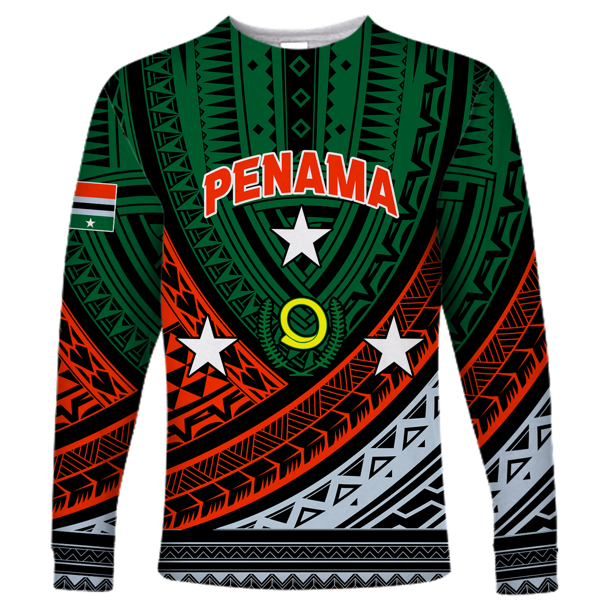 Custom Personalised Vanuatu Penama Province Tribal Pattern Long Sleeve Shirt LT12 - Wonder Print Shop