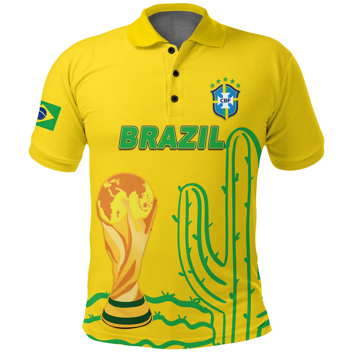Brazil Champion Polo Shirt Football 2022 LT12 - Wonder Print Shop
