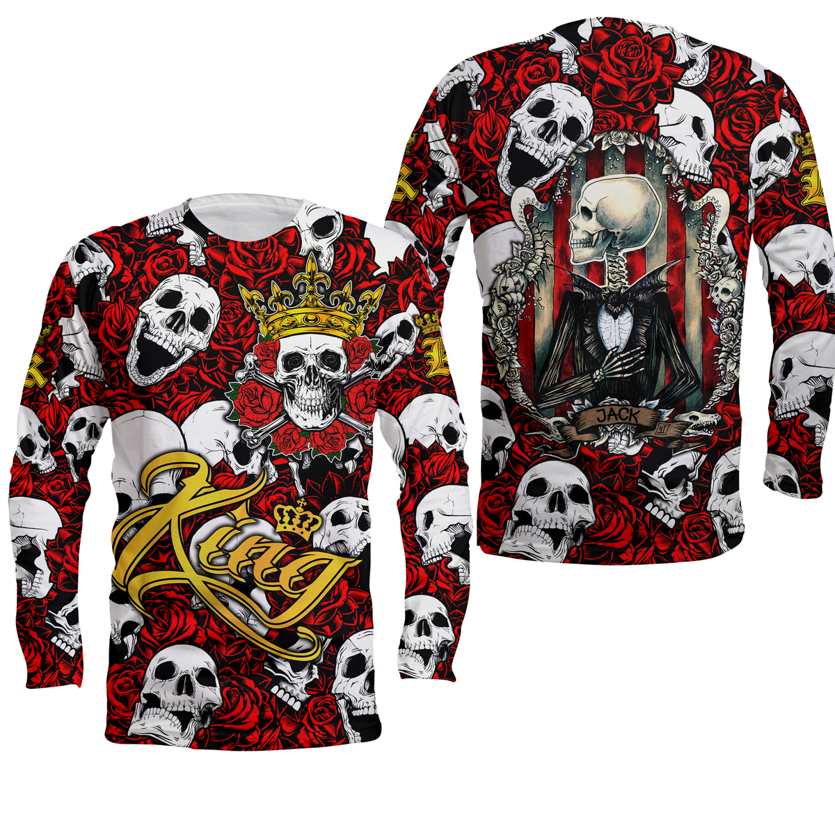 Skull Rose King - Death Cannot Divide Us Long Sleeve Shirt - LT2 - Wonder Print Shop