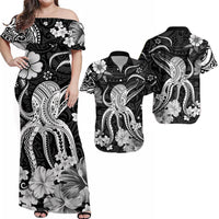 Hawaii Matching Hawaiian Shirt And Dress Polynesia White Octopus LT13 - Wonder Print Shop