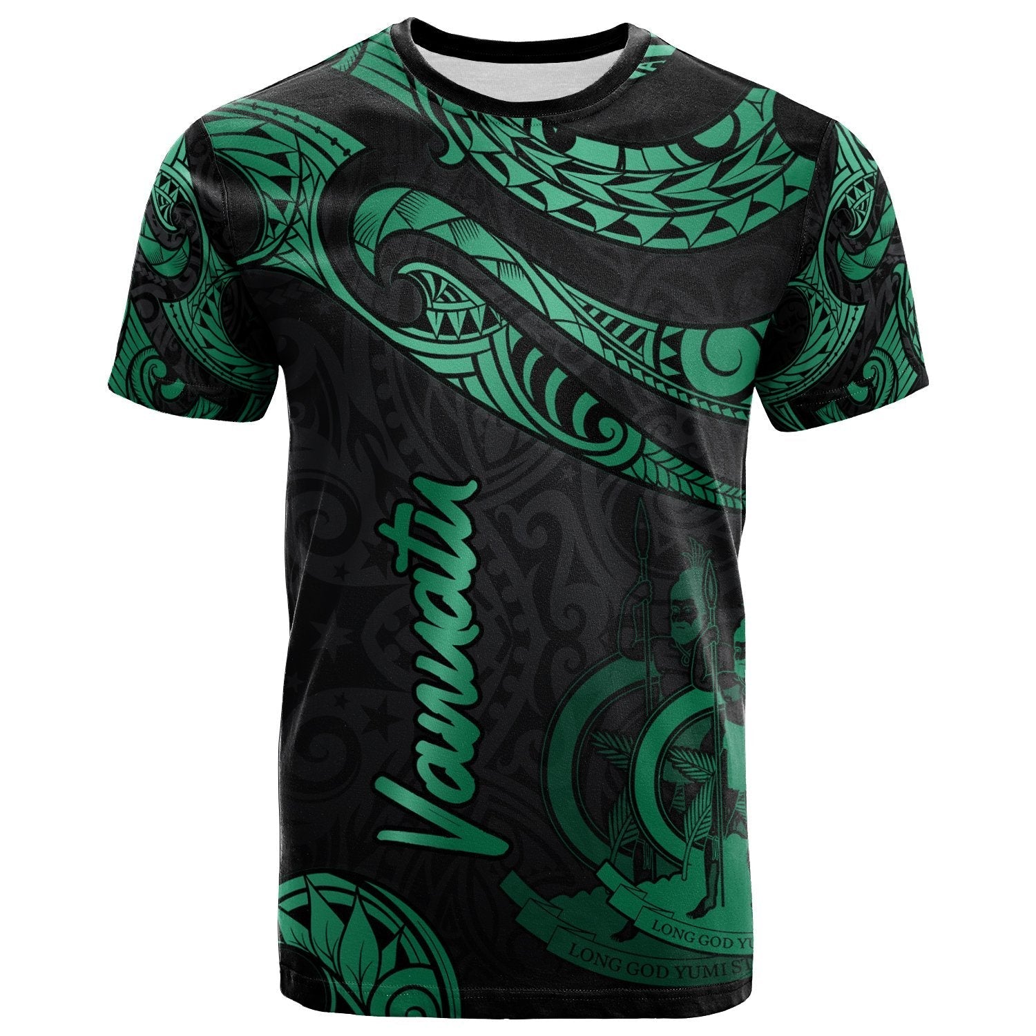 vanuatu-polynesian-t-shirt-poly-tattoo-green-version