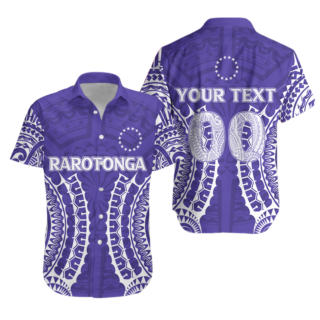 custom-personalised-cook-islands-rarotonga-hawaiian-shirt-purple-tribal-pattern