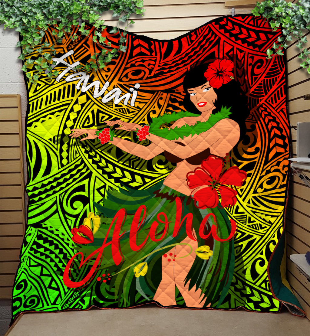 Hawaii Hula Girl Reggae Quilt LT2 - Wonder Print Shop