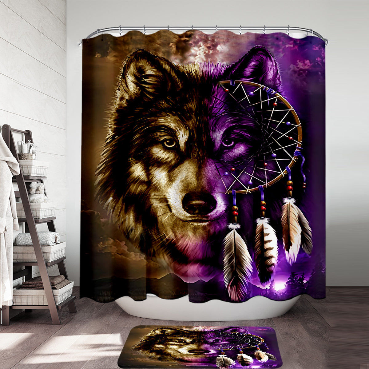 dreamcatcher-purple-wolf-native-american-shower-curtain-and-mat-set
