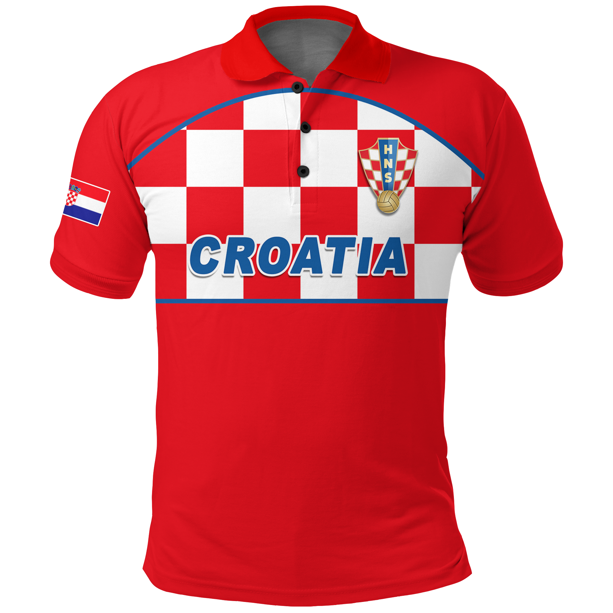 (Custom Personalised) Croatia Football 2022 Checkerboard Polo Shirt 