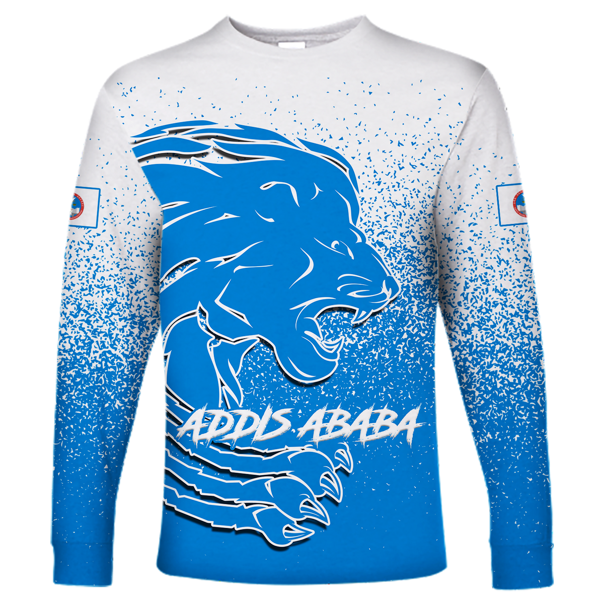 Addis Ababa Lion Legend Ethiopia Long Sleeve Shirt LT12 - Wonder Print Shop