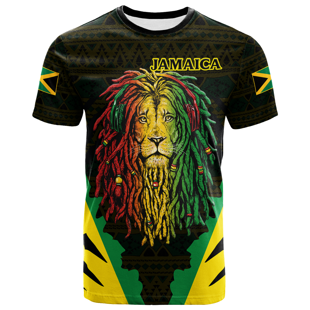 Jamaica Rastafarian Lion Pride T Shirt LT12 - Wonder Print Shop