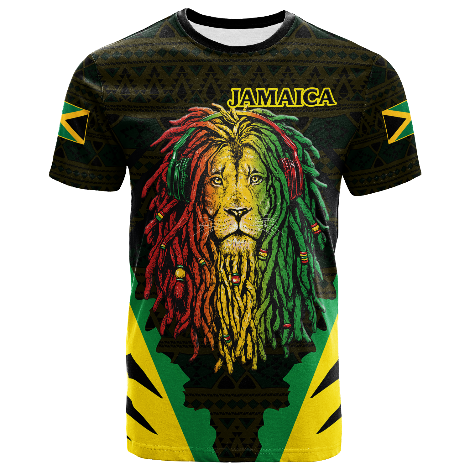 Jamaica Rastafarian Lion Pride T Shirt LT12 - Wonder Print Shop